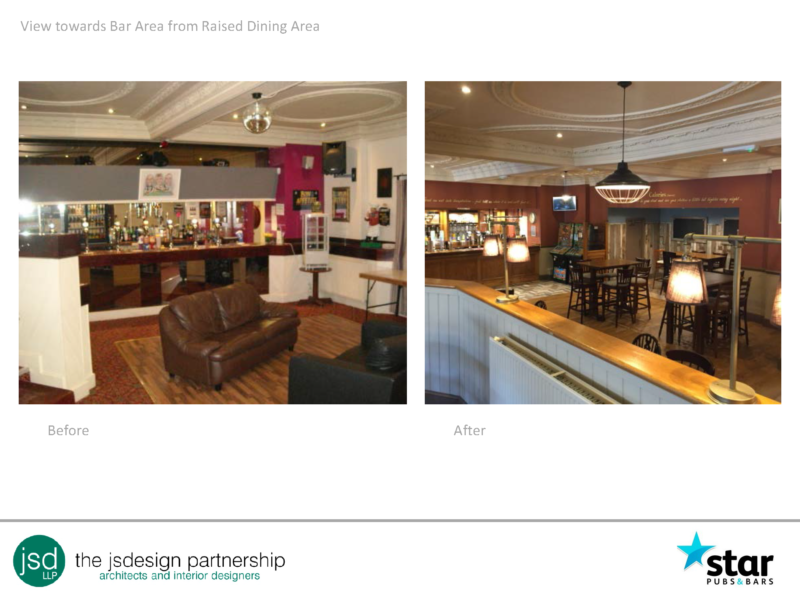 View towards Bar Area from Raised Dining Area